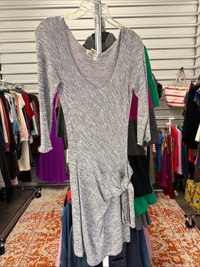 Light Gray Crewneck Knit Dress Sweater